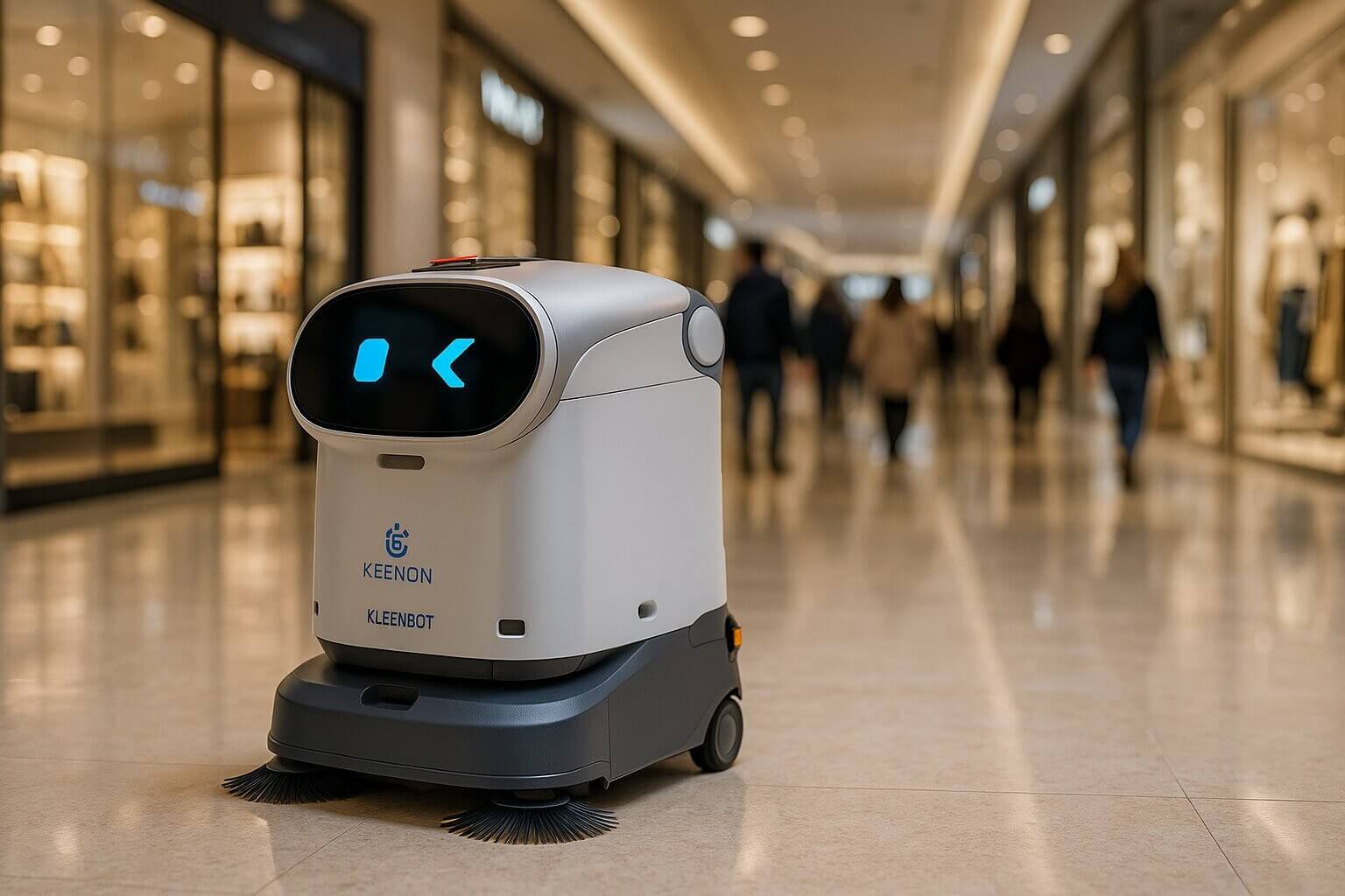 KLEENBOT C40 gulvvaskerobot i butikk og kjøpesenter - effektiv rengjøring av store gulvarealer